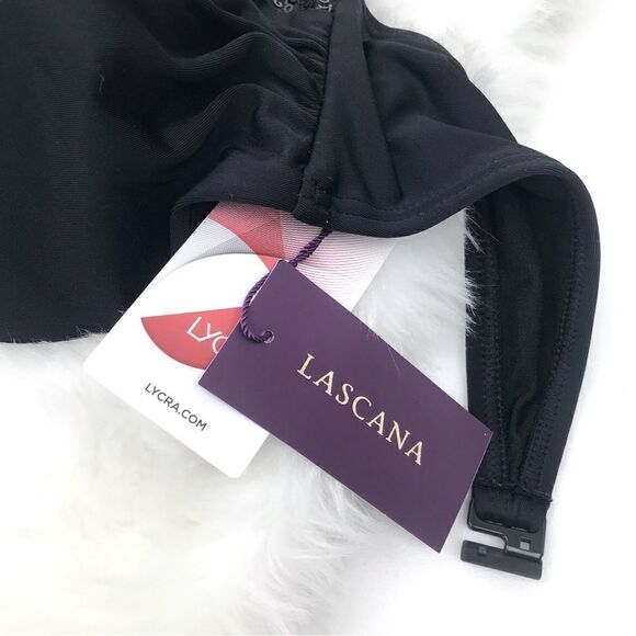 LASCANA New Black Sequin Convertible Swim Bikini / Bandeau Top - Picture 10 of 13